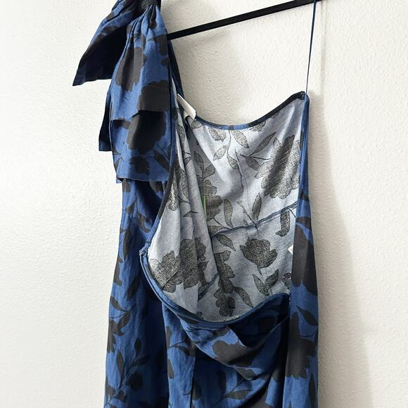 Kate Spade New York X Target One Shoulder Blue Black Jumpsuit Women's Size 16‎ - Picture 4 of 15